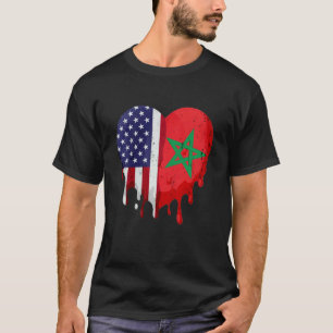 American Moroccan Heritage Month Morocco Flag Hear T-Shirt