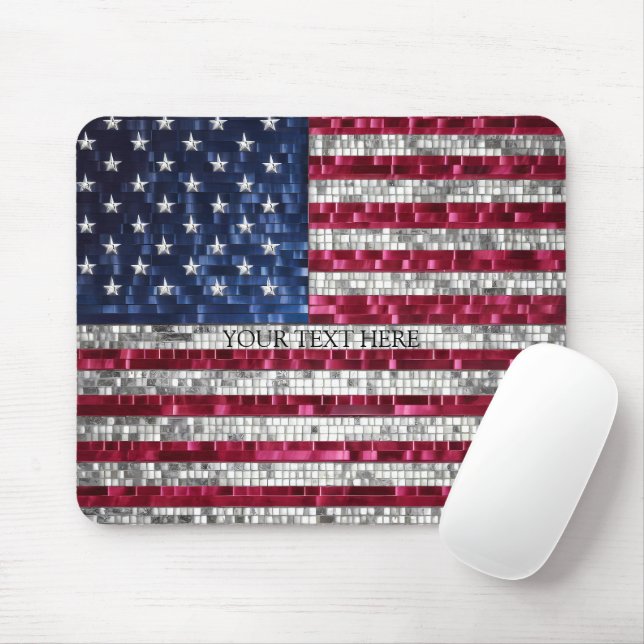 American Mosaic Flag  Mouse Mat (With Mouse)