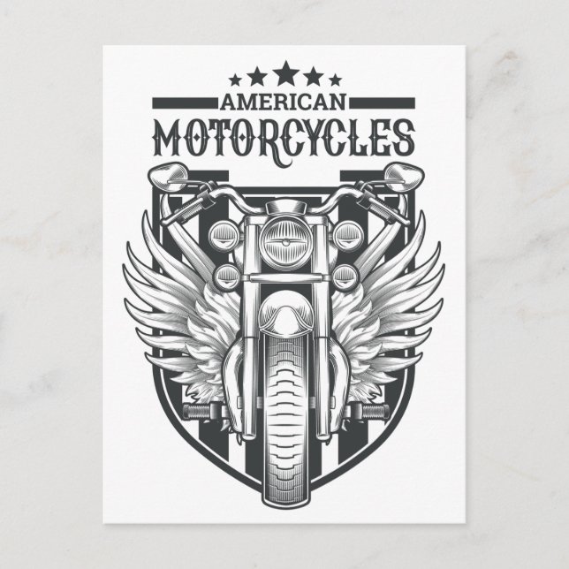“American Motocycles” postcard (Front)
