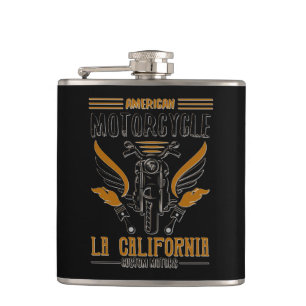 American Motorcycle LA California Custom Motors Hip Flask