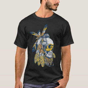 American Motorcycle Skull Native Indian Eagle Chie T-Shirt