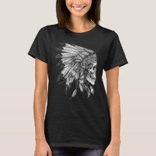 American Motorcycle Skull Native Indian Eagle Chie T-Shirt