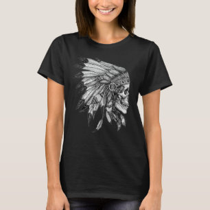 American Motorcycle Skull Native Indian Eagle Chie T-Shirt