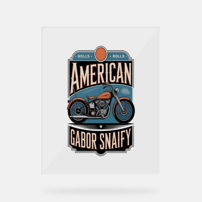 American Motorcycle Vintage Acrylic Sign (Front)
