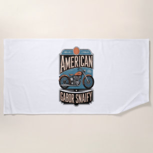 American Motorcycle Vintage Beach Towel