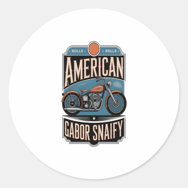 American Motorcycle Vintage Classic Round Sticker (Front)