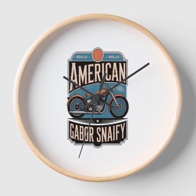 American Motorcycle Vintage Clock (Front)