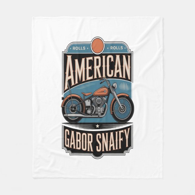 American Motorcycle Vintage Fleece Blanket (Front)