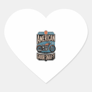 American Motorcycle Vintage Heart Sticker