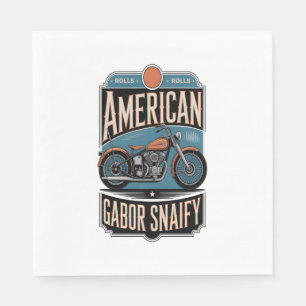 American Motorcycle Vintage Napkin