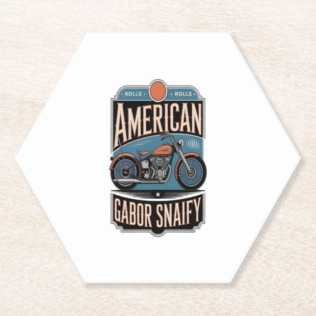 American Motorcycle Vintage Paper Coaster (Front)