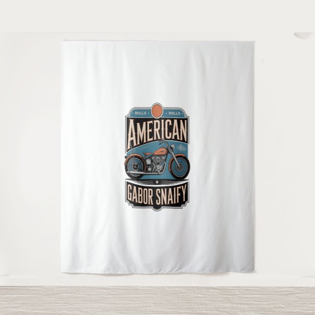 American Motorcycle Vintage Tapestry (Front)
