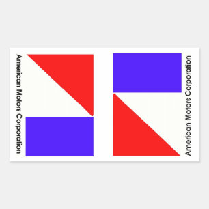 AMERICAN MOTORS CORPORATION LOGOS REVISED RECTANGULAR STICKER