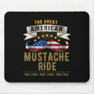 American Moustache Ride 4th Of July For Patriotic Mouse Mat