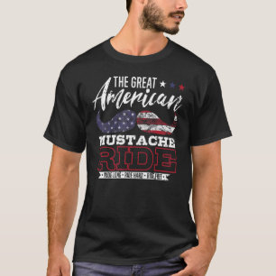 American Moustache Ride 4th Of July Patriotic Bear T-Shirt