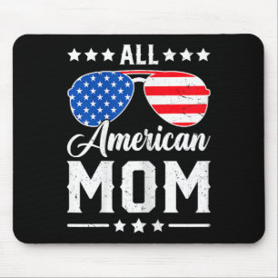 American Mum 4th Of July Funny Patriotic Usa Match Mouse Mat