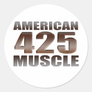 american muscle 425 nailhead classic round sticker