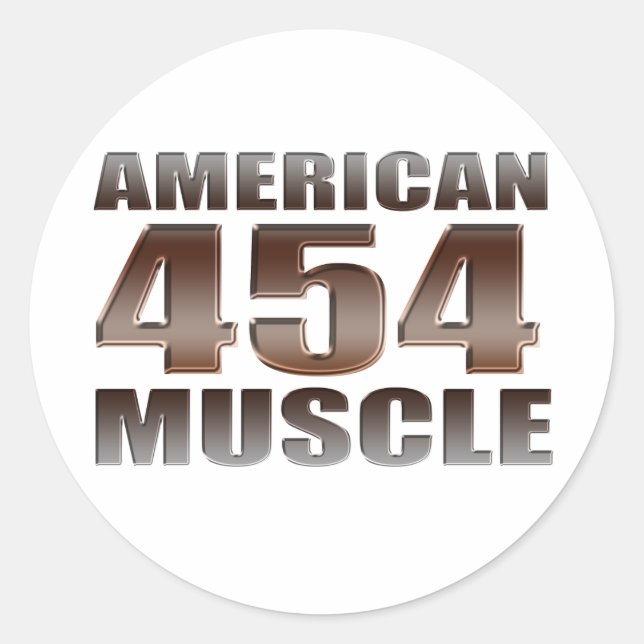 american muscle 454 classic round sticker (Front)