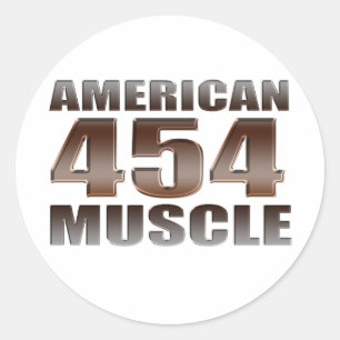 american muscle 454 classic round sticker