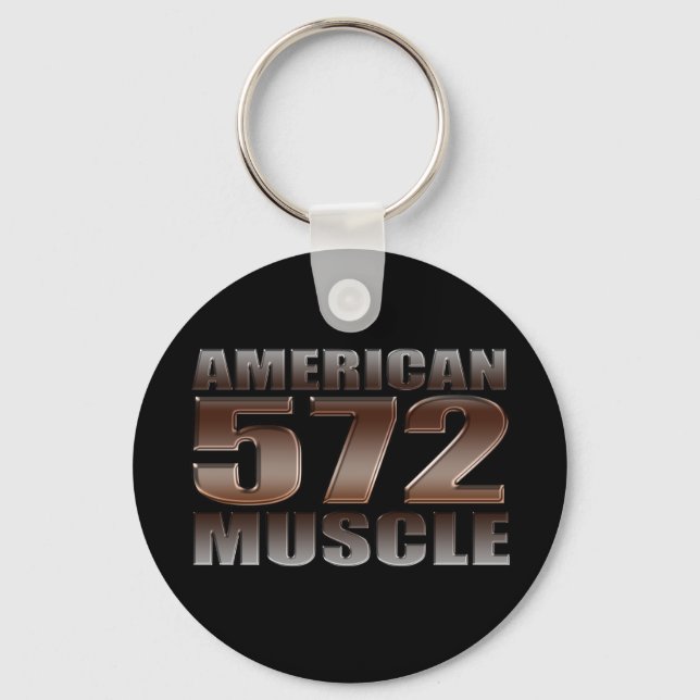 american muscle 572 Big Block black motor Key Ring (Front)