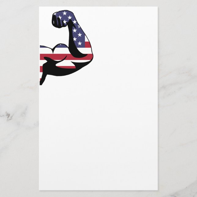 American Muscle Biceps Silhouette Stationery (Front)