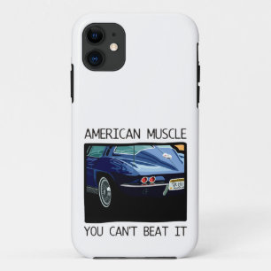 American muscle car, classic and vintage blue V8 iPhone 11 Case