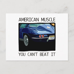 American muscle car, classic and vintage blue V8 Postcard