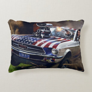 American muscle car decorative cushion