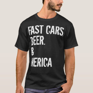 American Muscle Car Men BEER MERICA Vintage Car Gi T-Shirt