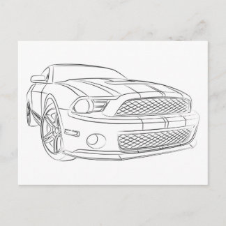 American muscle car postcard