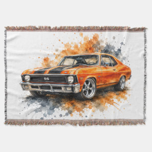 American Muscle Car Throw Blanket