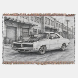 American Muscle Car Throw Blanket