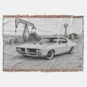 American Muscle Car Throw Blanket