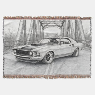American Muscle Car Throw Blanket