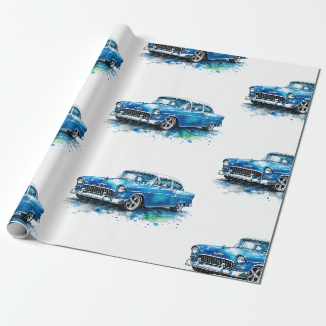 American Muscle Car Wrapping Paper (Unrolled)