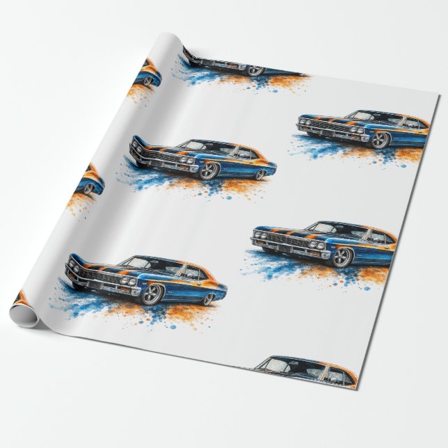 American Muscle Car Wrapping Paper (Unrolled)