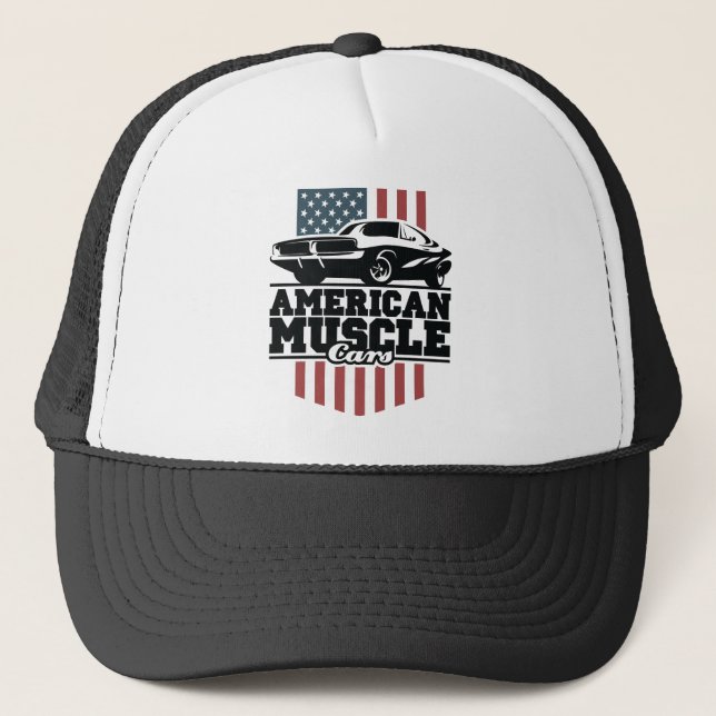 American Muscle Cars for Car Buffs Trucker Hat (Front)