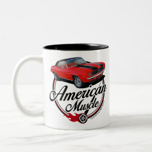 American Muscle Red Camaro Two-Tone Coffee Mug