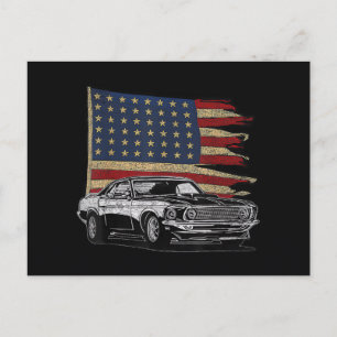 American Muscle Sports Car Muscle Car Flag Postcard
