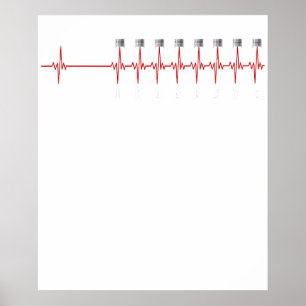 American Muscle V 8 Car Engine 18436572 heart beat Poster