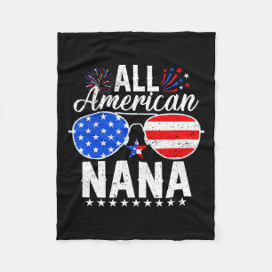 American Nana Funny 4th Of July Family Matching 1 Fleece Blanket