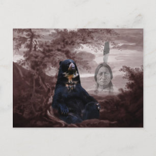 American Native Indian black bear Postcard