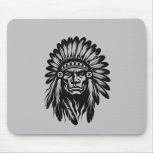 American Native Indian Brave Warrior Inspiration Mouse Mat