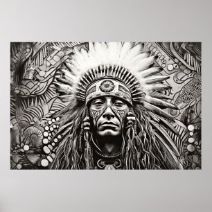 American Native Indian Peaceful Nature Prairie Art Poster