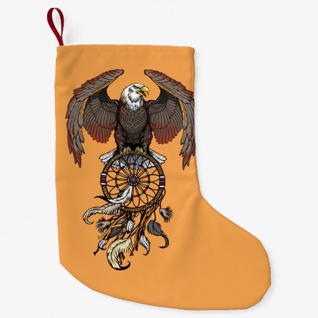 American native indians dreamcatcher small christmas stocking (Front)