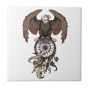 American native indians dreamcatcher tile