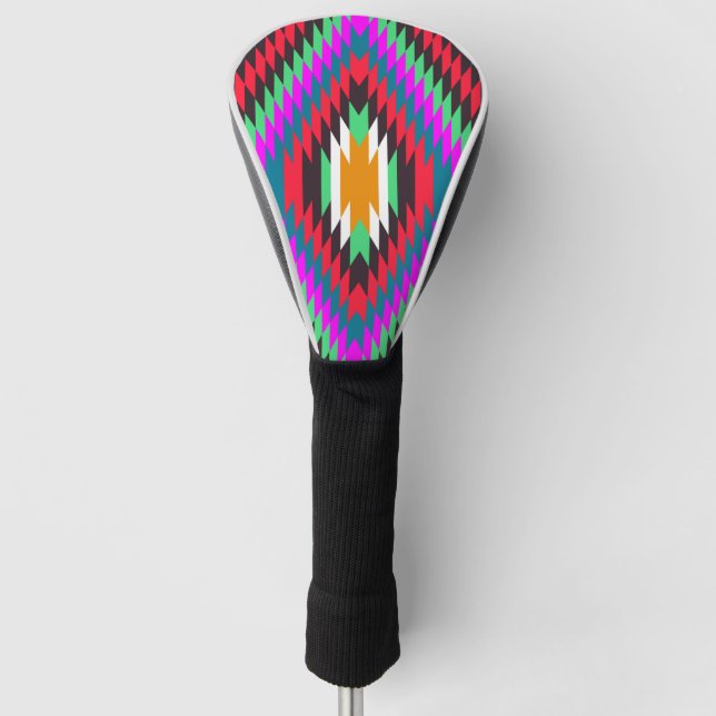 american native motif indie geometric pattern indi golf head cover (Front)