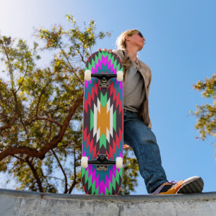 american native motif indie geometric pattern indi skateboard