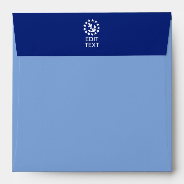 American Nautical Yacht Flag Anchor on Blue Envelopes (Back (Top Flap))