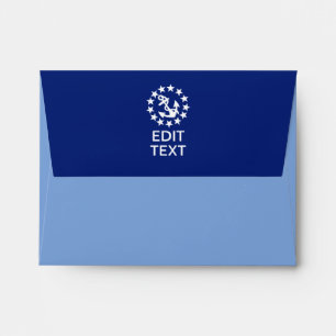 American Nautical Yacht Flag Anchor on Blue Envelopes